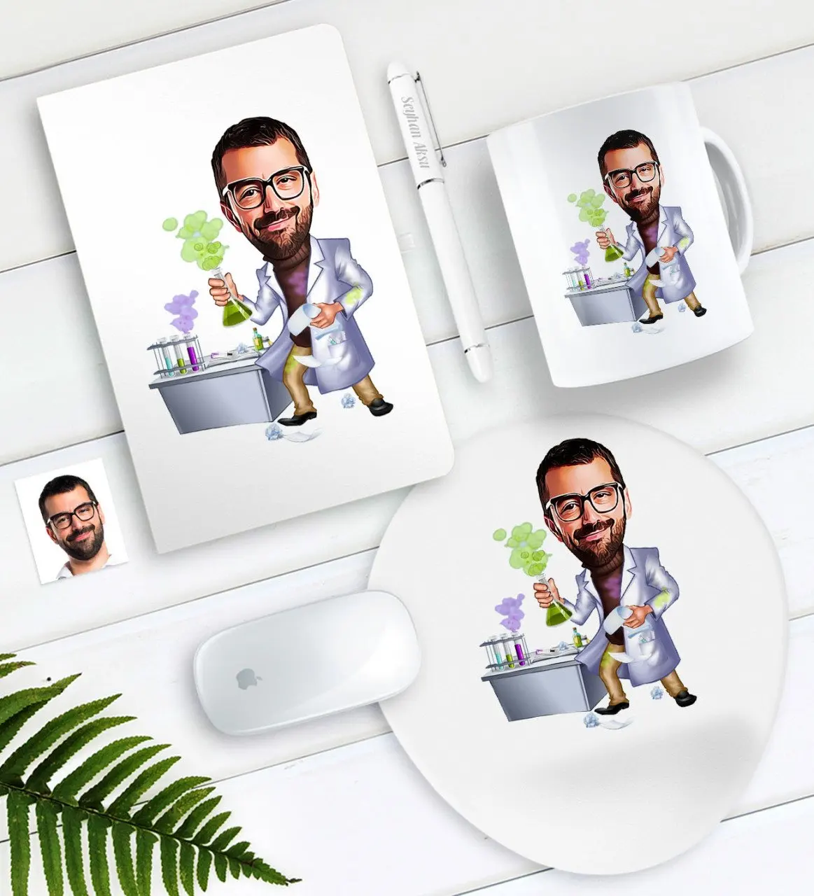 

Персонализированные Mr химический инженер Caricature ручка для записной книжки кружка коврик для мыши Seti-1