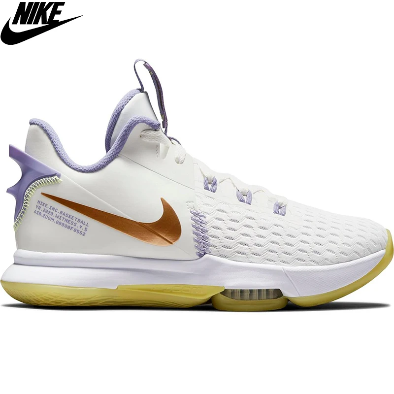 Оригинальная белая Баскетбольная обувь унисекс Nike Lebron Witness V NBA | Спорт и