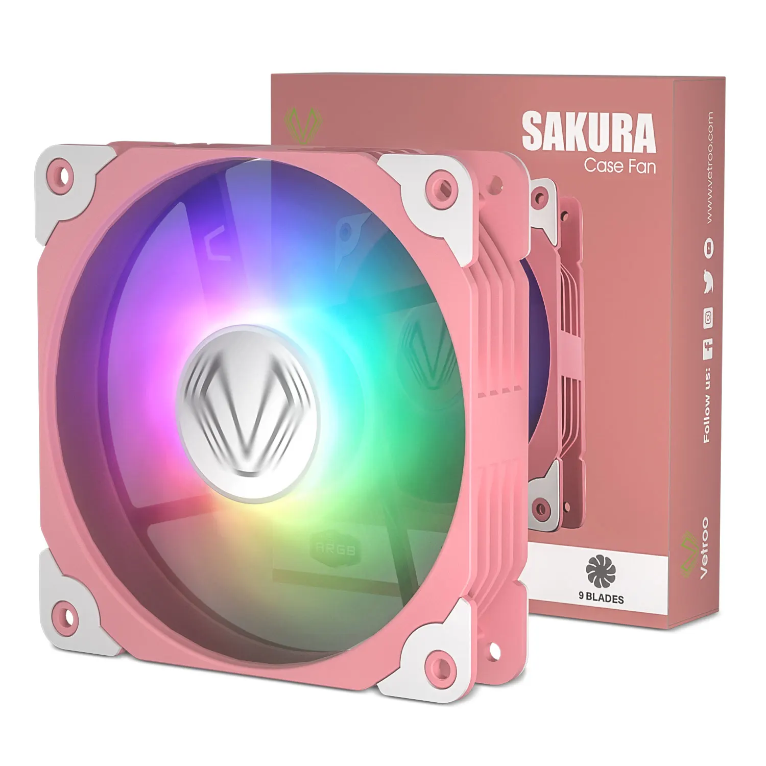 

VETROO 120mm Cooling Fan RGB Motherboard Sync Adjustable Speed Adjust LED Ultra Silent PC Computer Cooling ARGB Case Fans