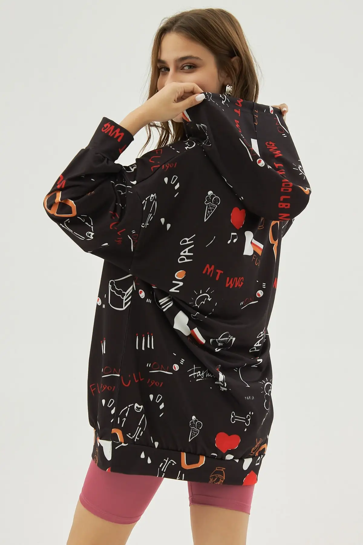 

Printed Oversize Sweatshirt Dress