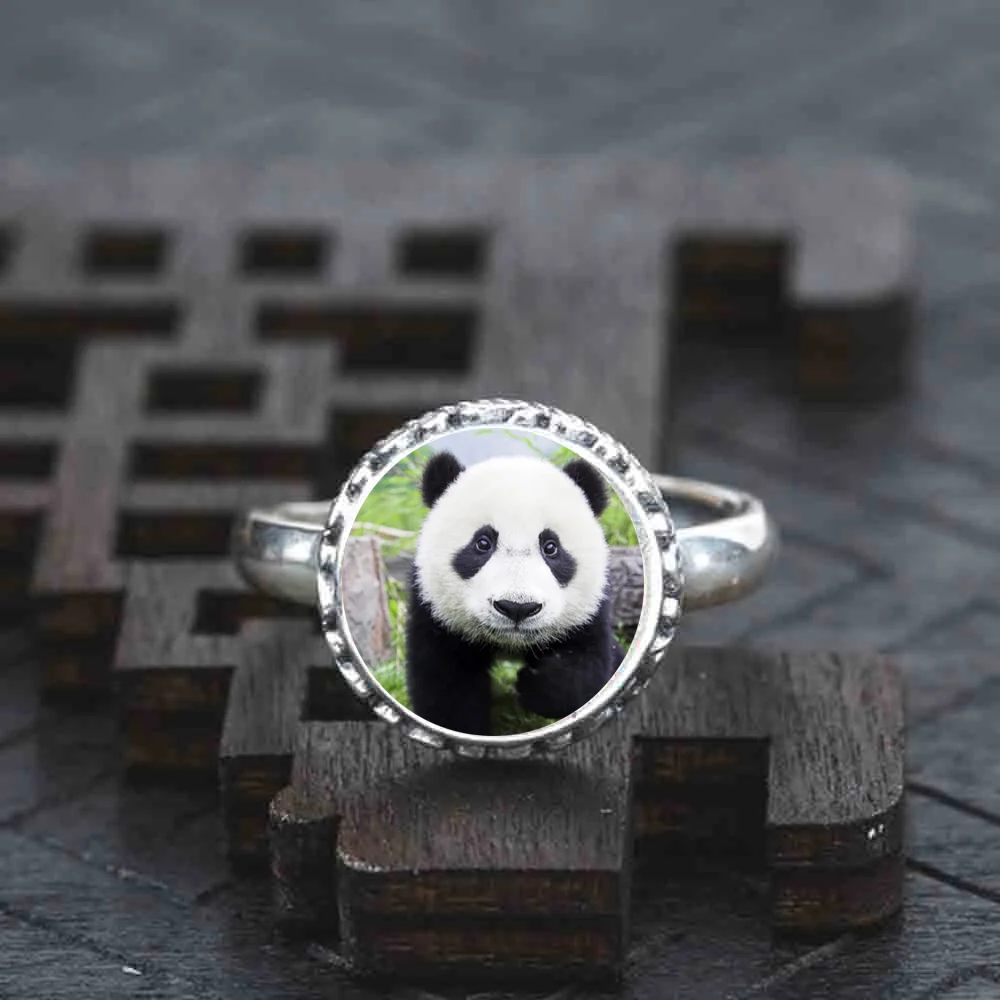 925 пробы Серебряное кольцо милые панды ювелирные свадебные туфли|Обручальные