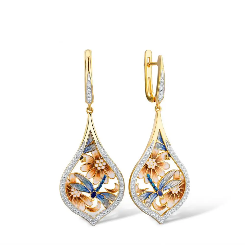 

Dragon Fly With Sparkling Stones Earrings