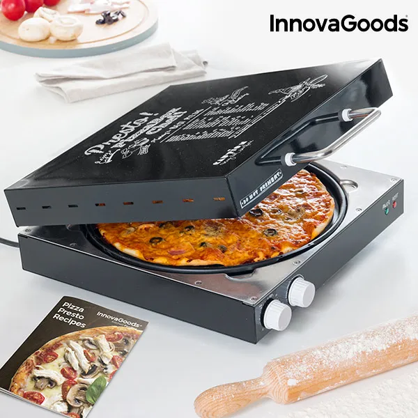 InnovaGoods коробка для пиццы Presto! С книгой рецептов 1200W черный | Бытовая техника