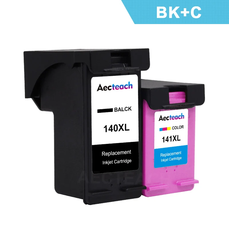 Aecteach Совместимость 140 141 XL чернильный картридж Замена для hp 140 141 Photosmart C4283 C4583 C4483 C5283 D5363 D4263 принтер - Цвет: 1 Black  1 Color