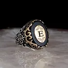 Натуральный камень оникс 925 серебро гравировка традиционное кольцо ручной работы турецкий перстни рок, ювелирное изделие в подарок для Для женщин Мужчины