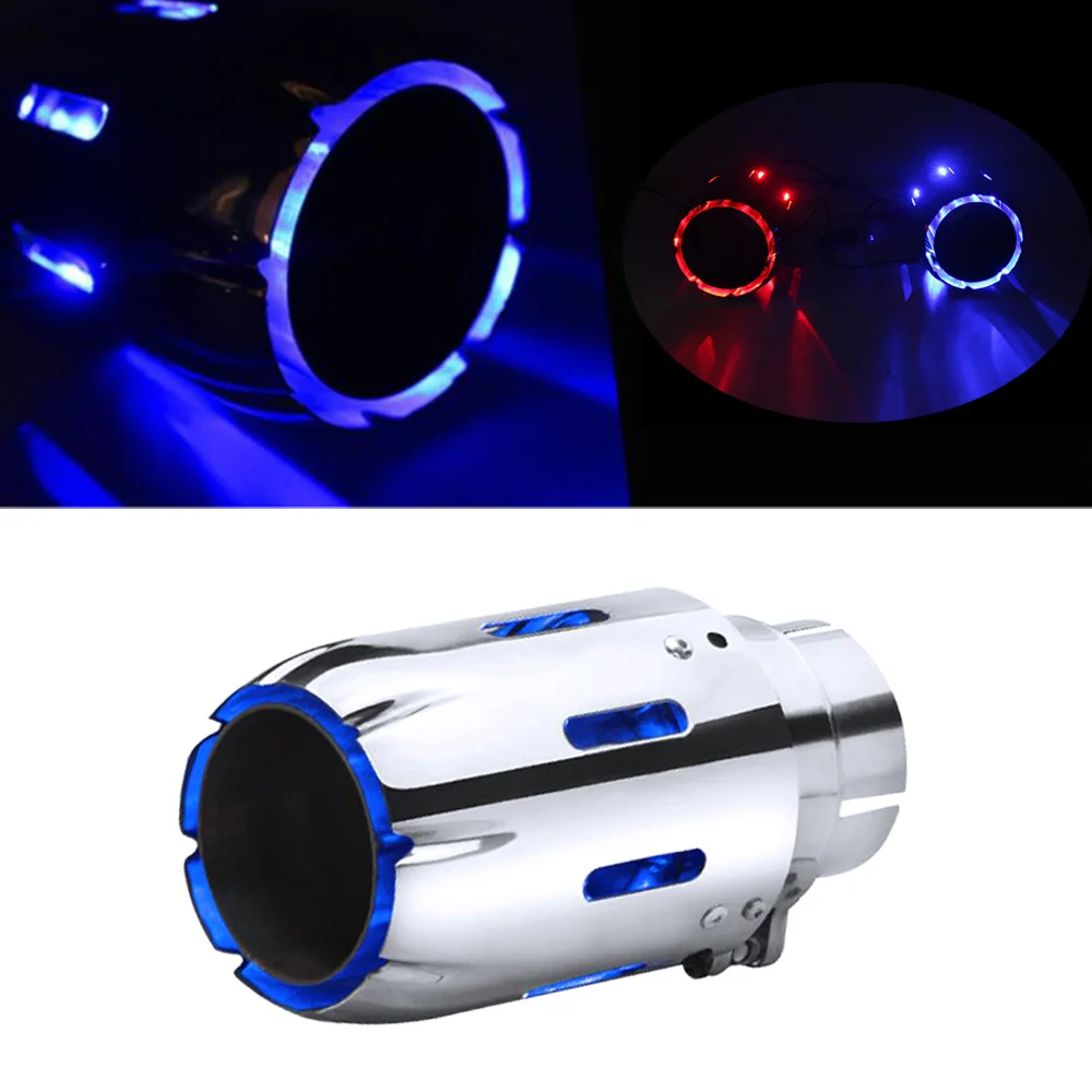 Универсальный автомобильный глушитель из нержавеющей стали синий красный