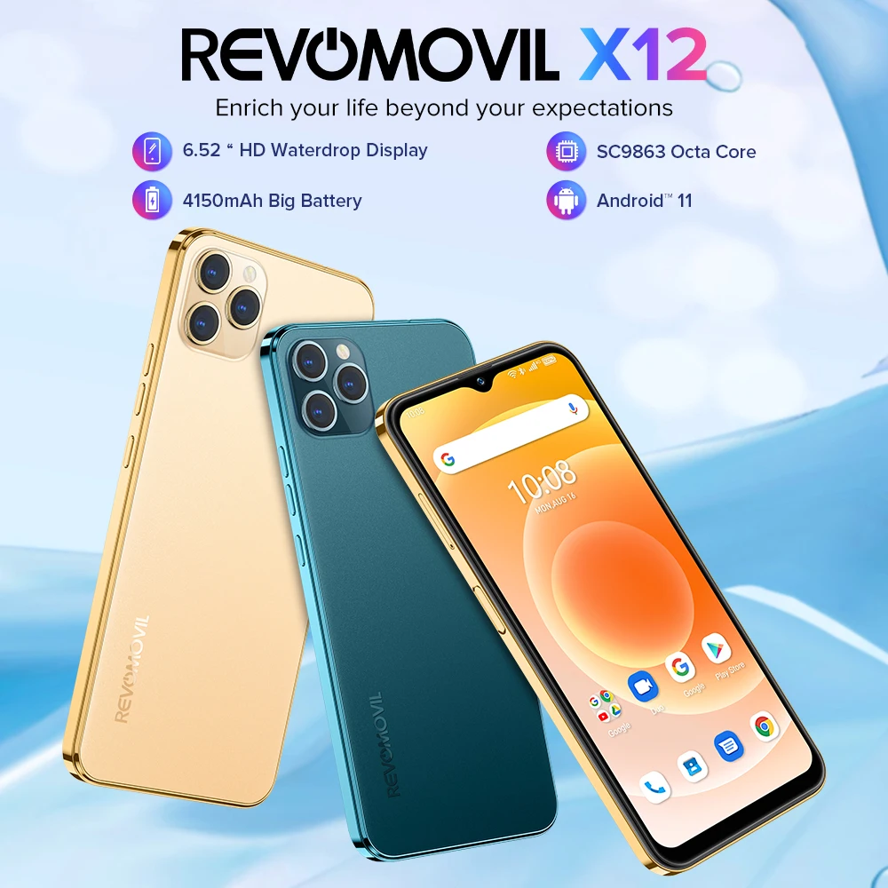 

Смартфон [телефон с внешней вспышкой] Φ Revomovil X12/S21 4G, Восьмиядерный, 4 Гб, 128 ГБ, 6,54 дюйма, тройная камера с искусственным интеллектом, 16 МП