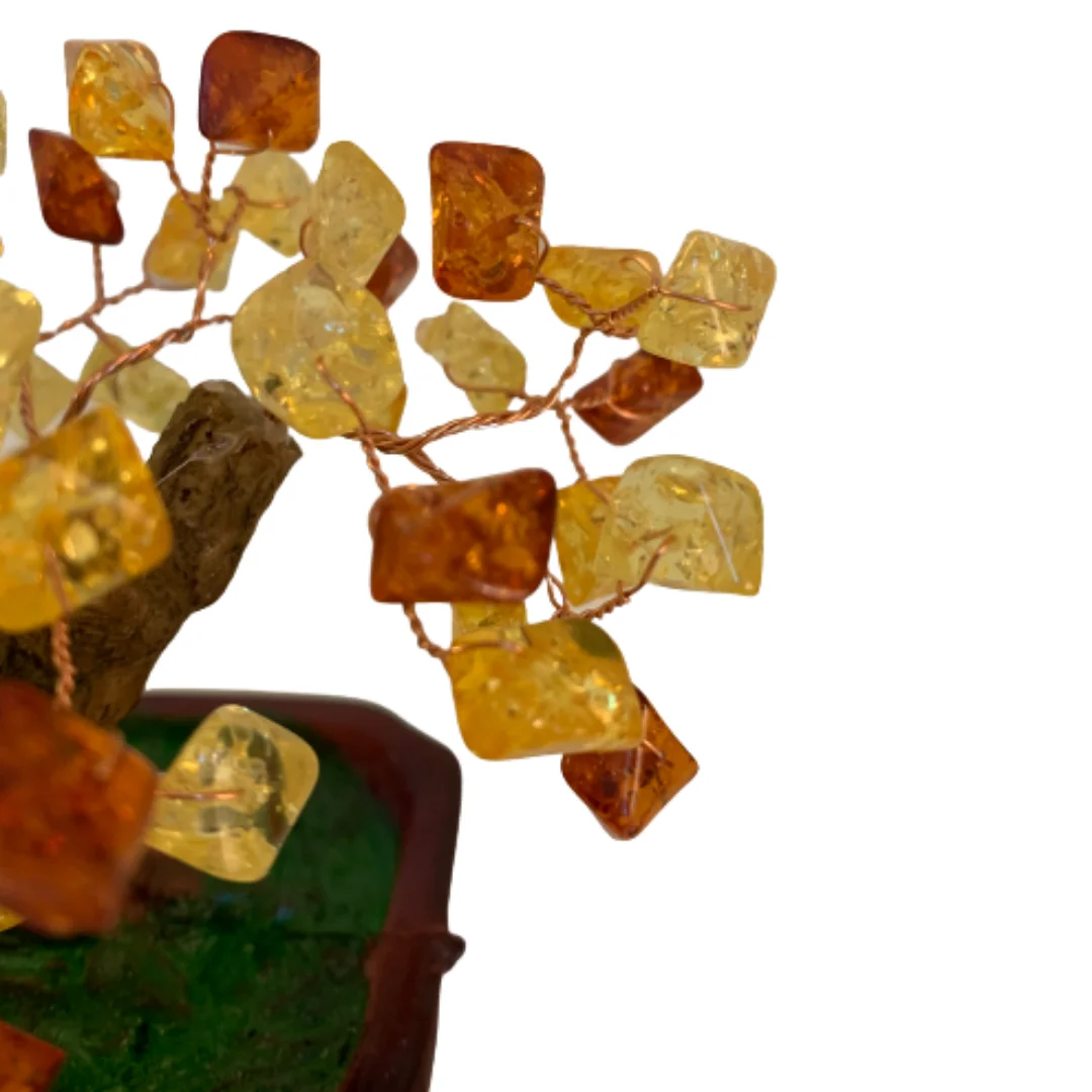 Money Tree from Amber 14x15 cm 60 stones | Figurines & Miniatures