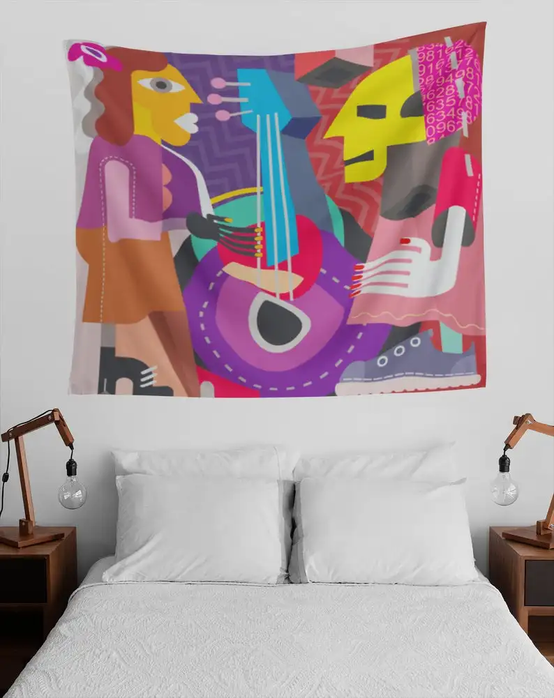 Художественный гобелен Cubism настенный в стиле Пикассо этническое настенное
