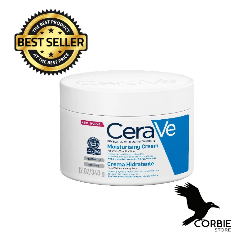 

CeraVe Moisturising Cream 340 gr Face And Body Lotion For Dry Skin Nourishing Ceramides Hyaluronic Acid