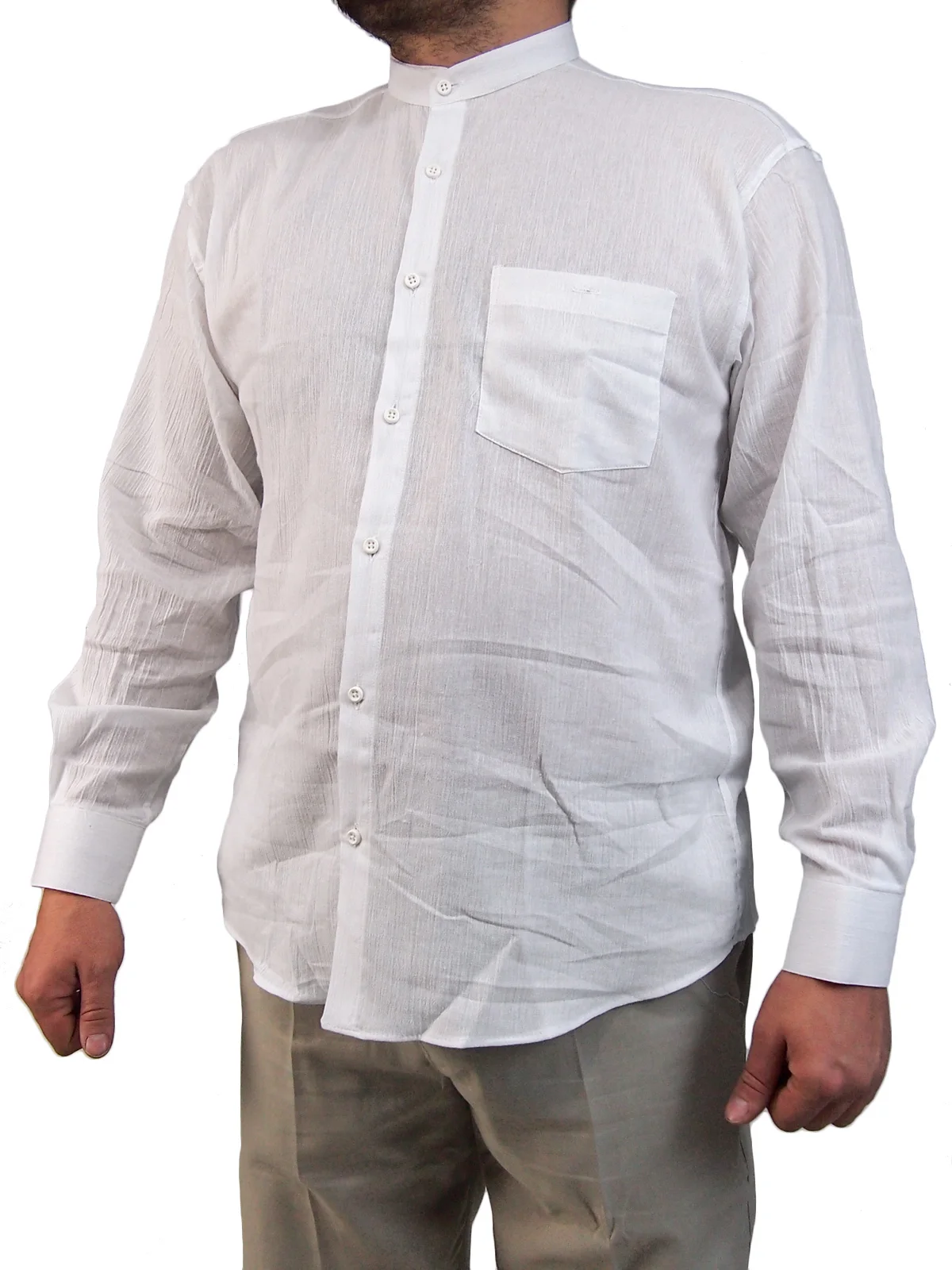 

S-4xl Summer New Men Shirt Cotton Linen Stand Tippet Silebezi Solid Long Sleeve Button Retro Comfortable Fit Casual Long Tops
