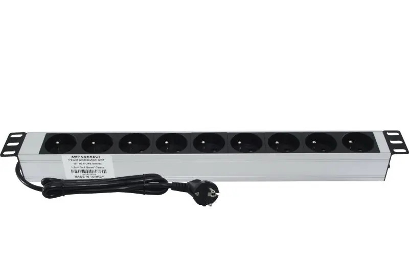 Amp подключения PDU 19 &quot1U 9 способ французский тип NFC 61314 розетка алюминиевый профиль