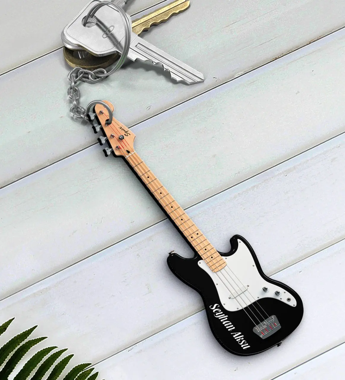

Personalized Is Bass Guitar Musical Instrument Wooden Anahtarlık-1