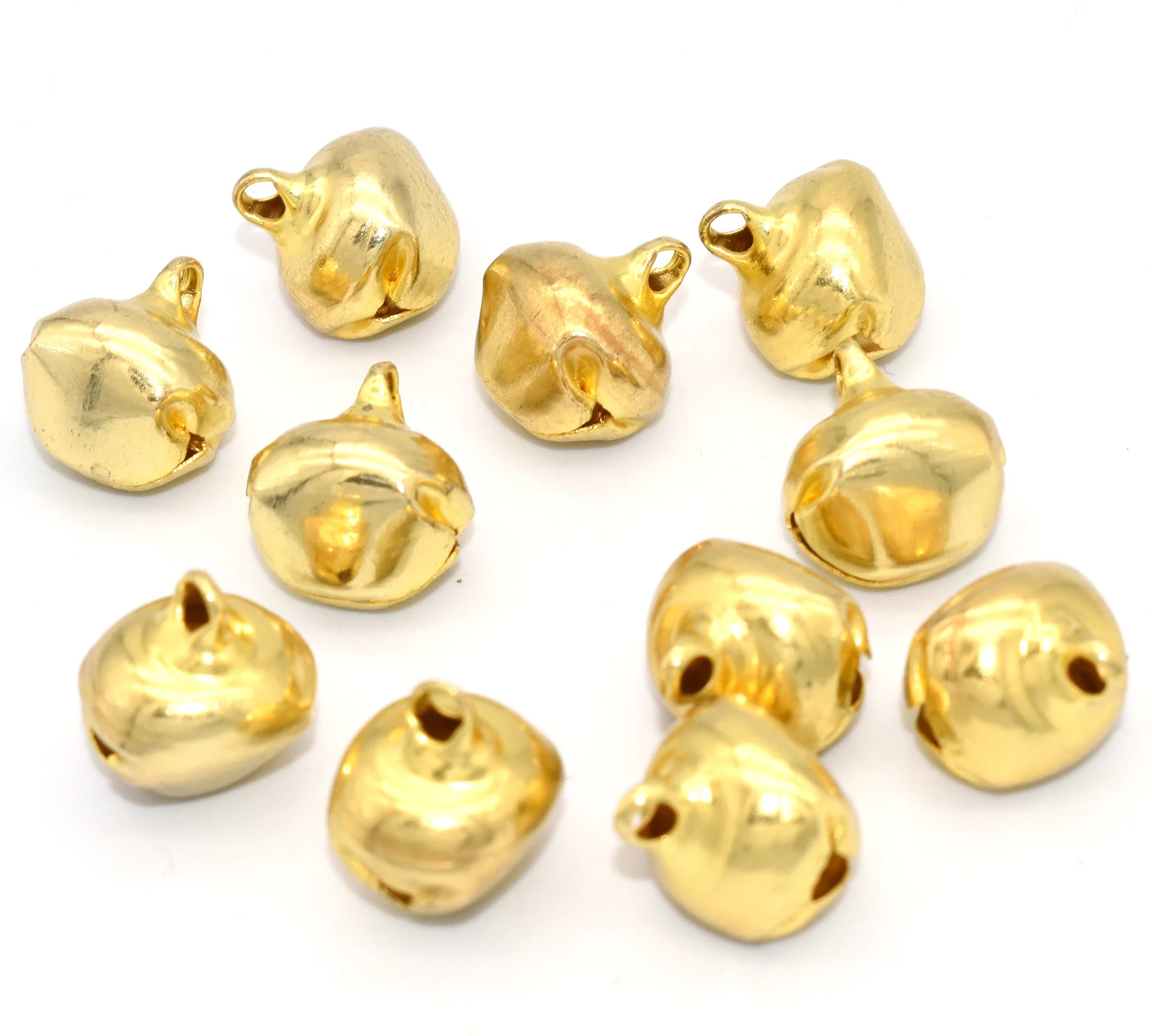 

Gold Tiny Jingle Bells 13mm Christmas Jingle Bells Jewelry Bells Pet Collar Bell for Holiday Decoration and DIY Craft Bells