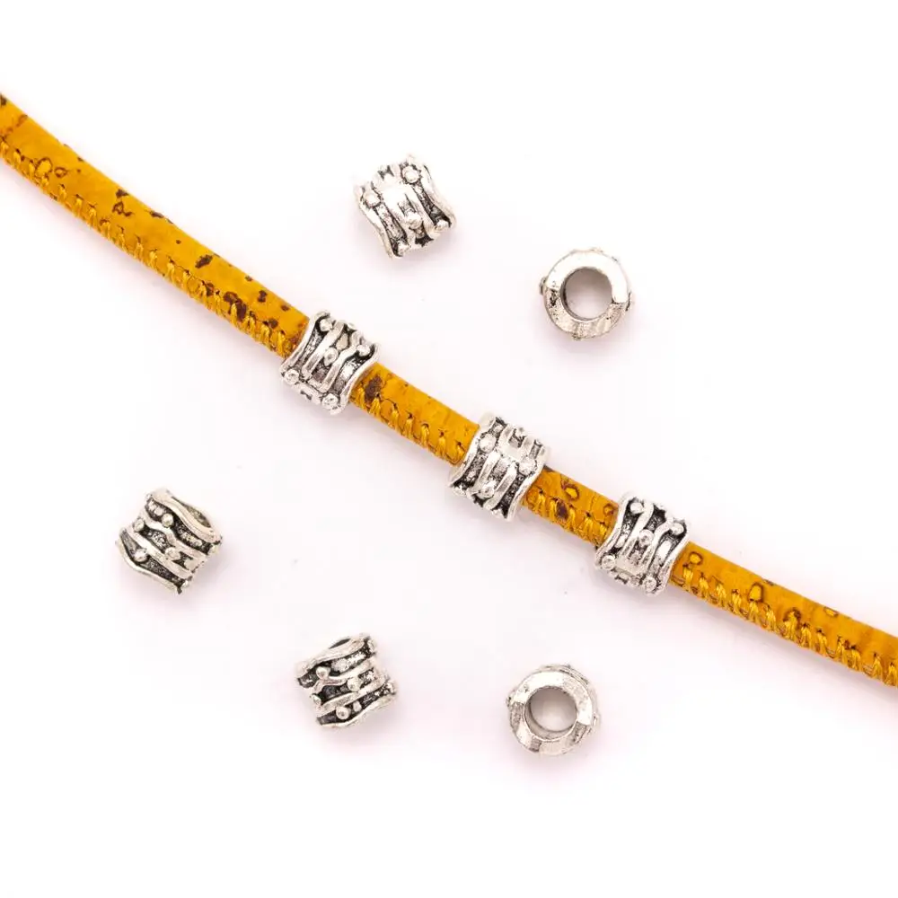 20 шт. для 5 мм кожа под старину серебро замак Ювелирные изделия из бисера поставки