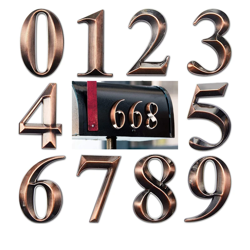 

5 CM House Numbers 3D Door Mailbox Numbers 0-9 Self-Adhesive House Door Number Signs House Street Address Numbers Stickers