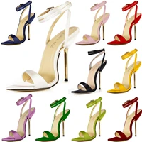 chmile chau satin sexy bridals party shoes women stiletto iron high heels ankle strap buckle lady heeled sandals 3845 i3