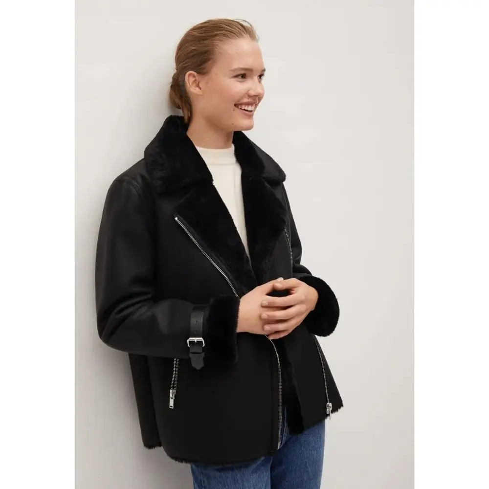 

Wool Sheep Leather Jacket Genuine Leather Women's Winter Coats from Turkey without warm clothes Genuine Leather Goods