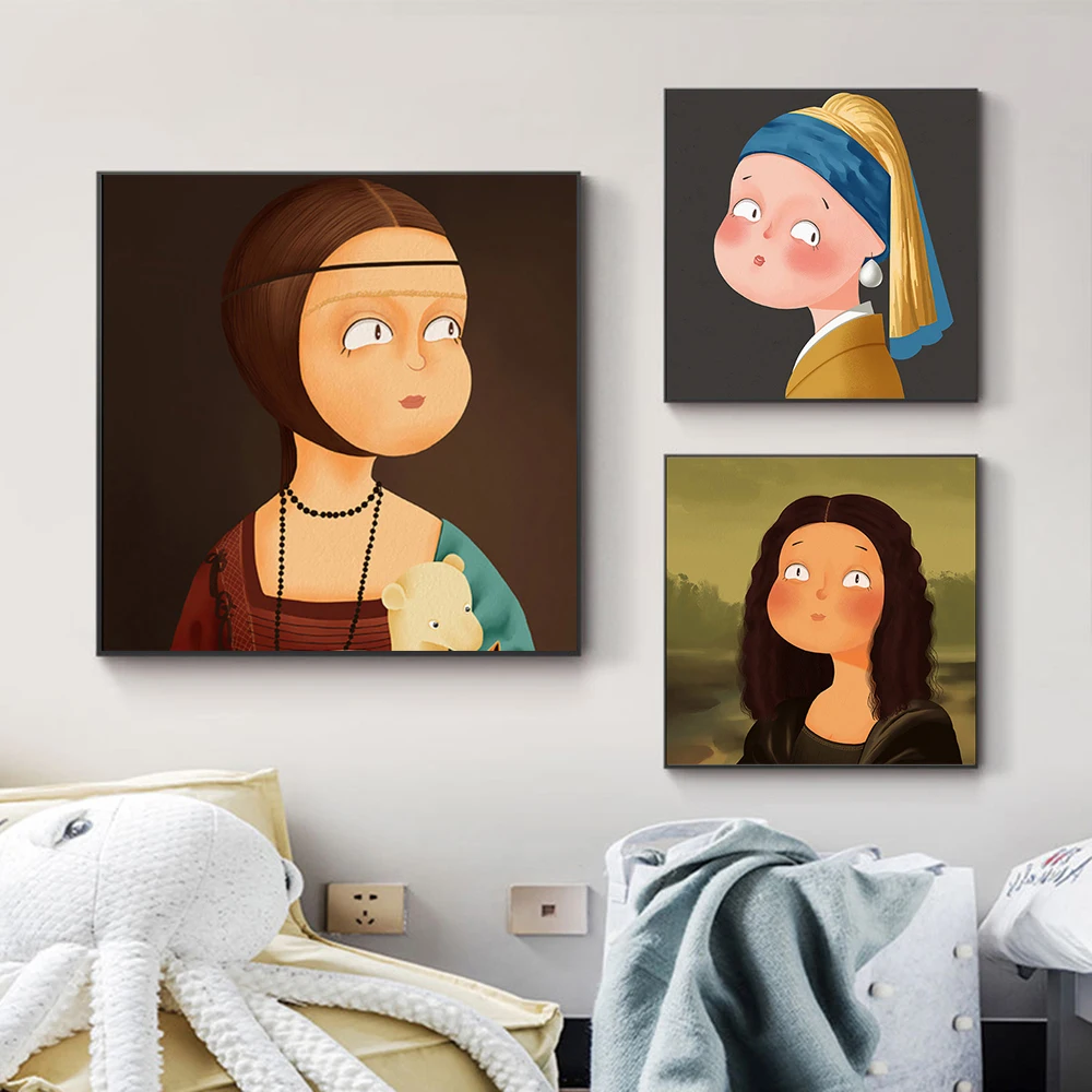 

Modern Spoof Fame Figure Canvas Painting Vintage Design Minimalist Poster Print Wall Art Picture Living Room Decor Cuadros Gift