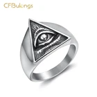 Мужское кольцо с треугольным глазом демона из нержавеющей стали