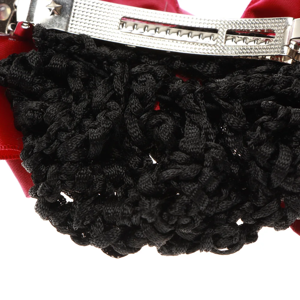 Цветочная кружевная атласная заколка с бантом Дамская для волос покрытие из тюля