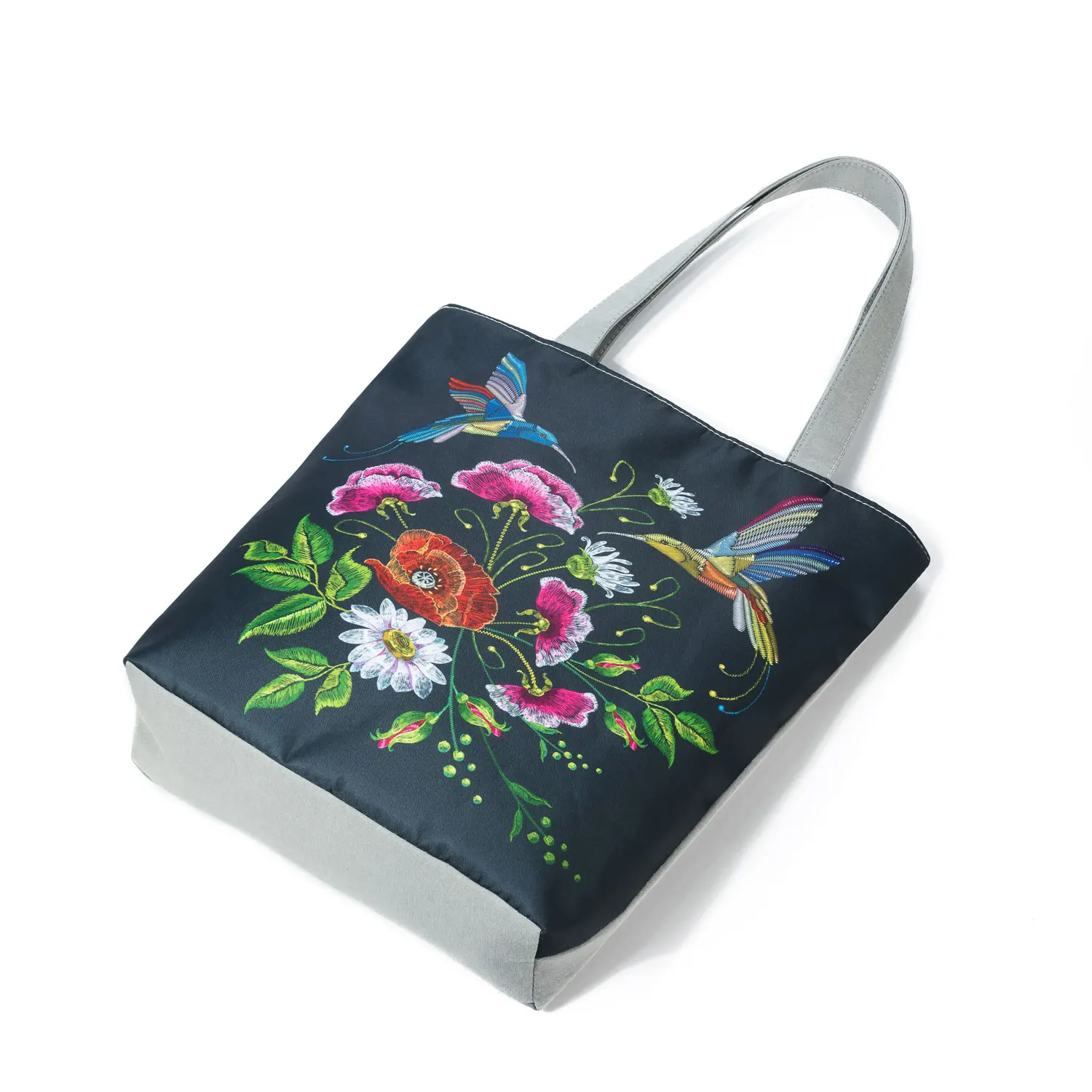 Retro Embroidery Flower Bird Printed Handbags Portable All-match Shoulder Bag Vintage Tote Bag Aesthetic Large Shopper For Wife