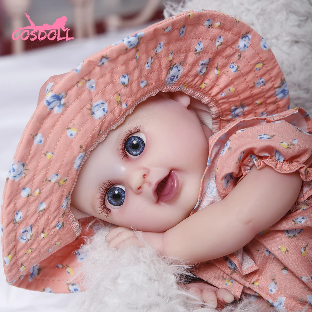 

COSDOLL Reborn Doll 33cm 1450g Full Silicone Lifelike Newborn 5 Colors Eyes Choices Realistic Baby Toys for Children Bebe gift