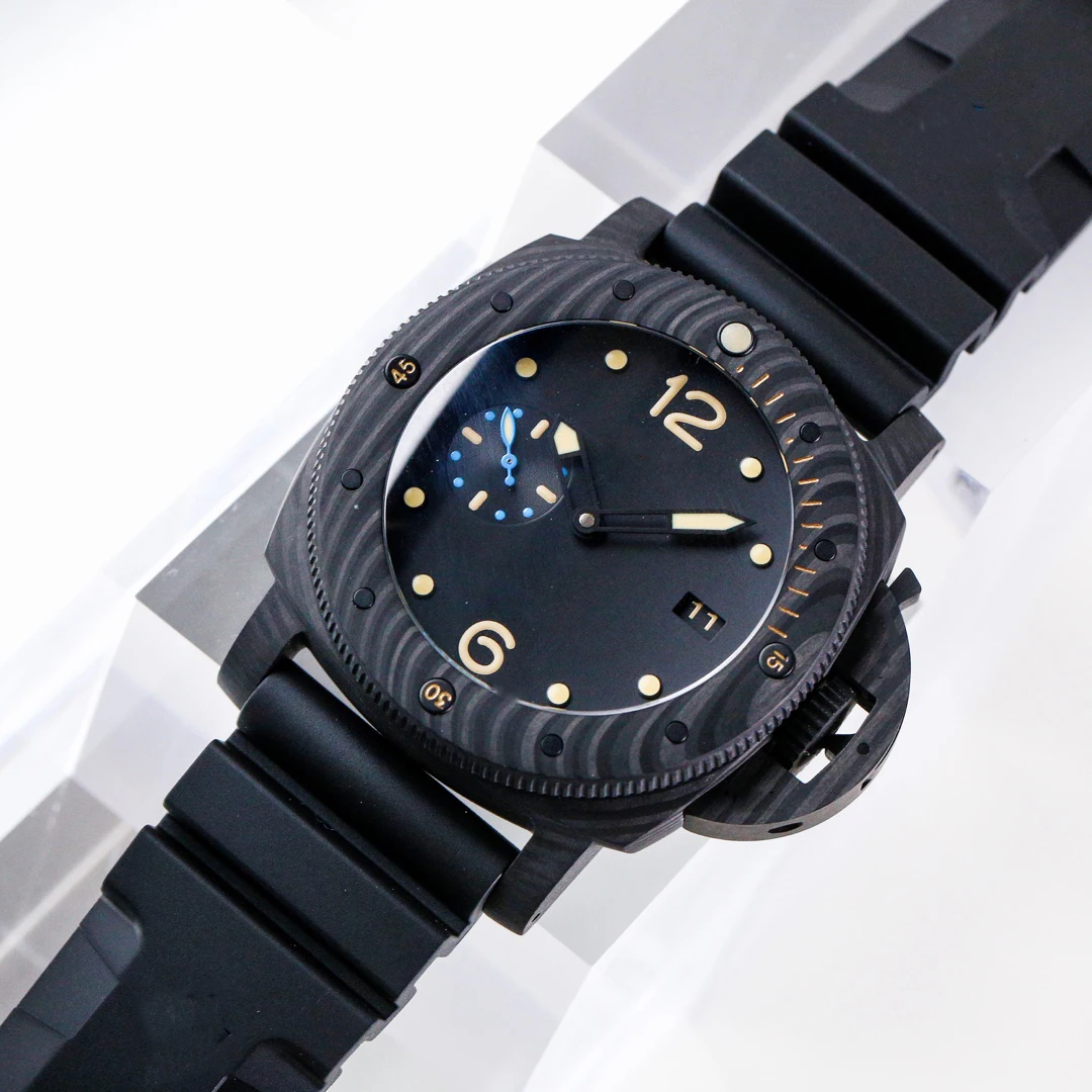 

New Black Classic Black Face Rubber Strap Super PA 00616 Mechanical Automatic Movement Fashion Diving Mens Watches