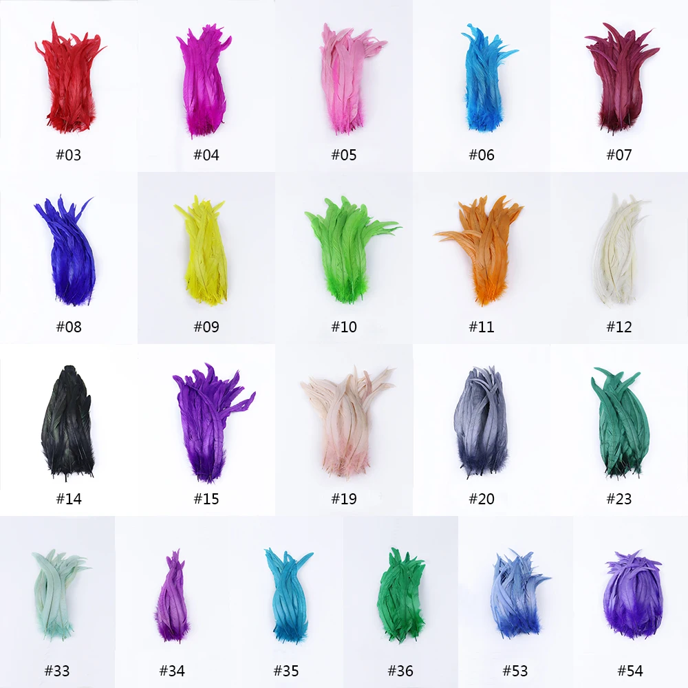 

100pcs/Lots Dyed Natural Cock Rooster Tail Feathers 25-30/30-35/35-40cm for Crafts Stage Performance Delicate Pheasant Plumes