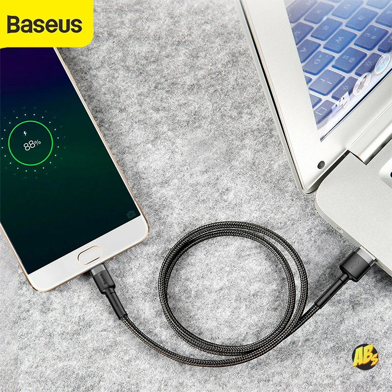 Charging USB cable Baseus Cafule 1m 5V 2.4A microUSB fast charger for mobile phone Samsung Galaxy Note Xiaomi Redmi Honor OPPO Realme Meizu tablet Huawei Lenovo Pad ASUS Dell wire cord cell phone smartphone accessory