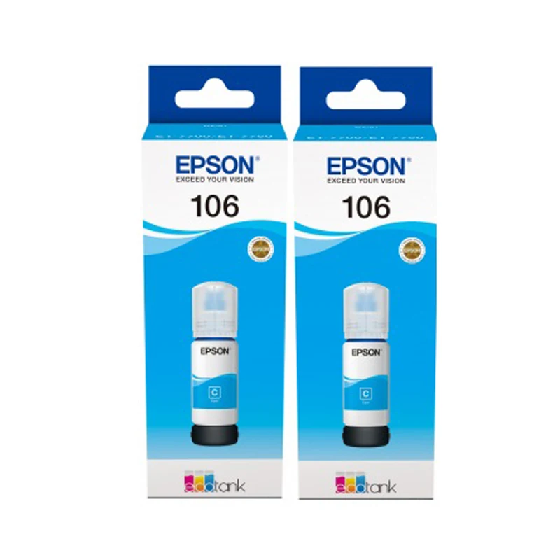 

EPSON Original 105/106 ECOTANK CARTRIDGE DOUBLE AND TRIPLE PACK BLACK/MAGENTA/CYAN/YELLOW 70ML/140ML INK BOTTLE 1900 PHOTO L7180