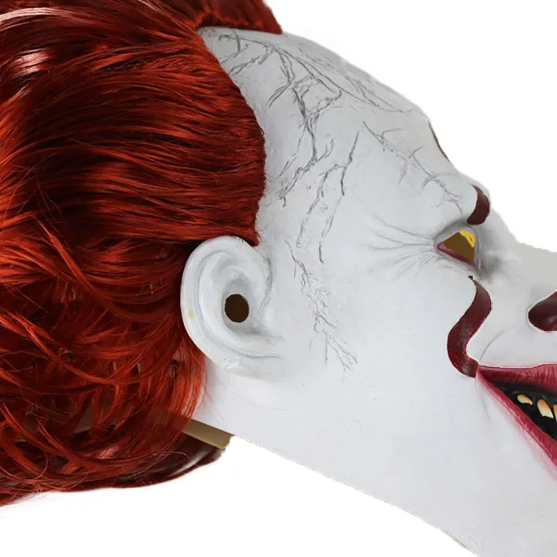 Страшная маска клоуна для косплея Pennywise It светодиодсветильник светящаяся