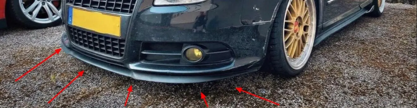 Для Audi A4 S4 RS4 B7 S-Line CUPRA R универсальная губа переднего бампера 3 шт. диффузор черный