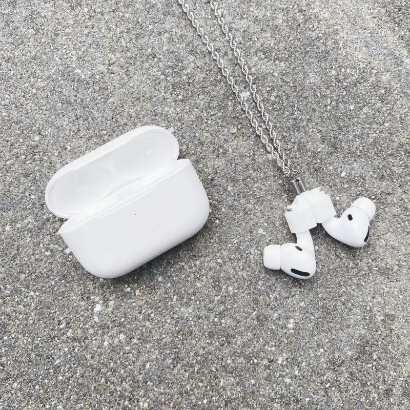

Anti-Lost Chains For Airpods2 Vintage Stainless Steel Twist Chain For Women Fashion Jewelry 2021 Sweater Earphone Accessories