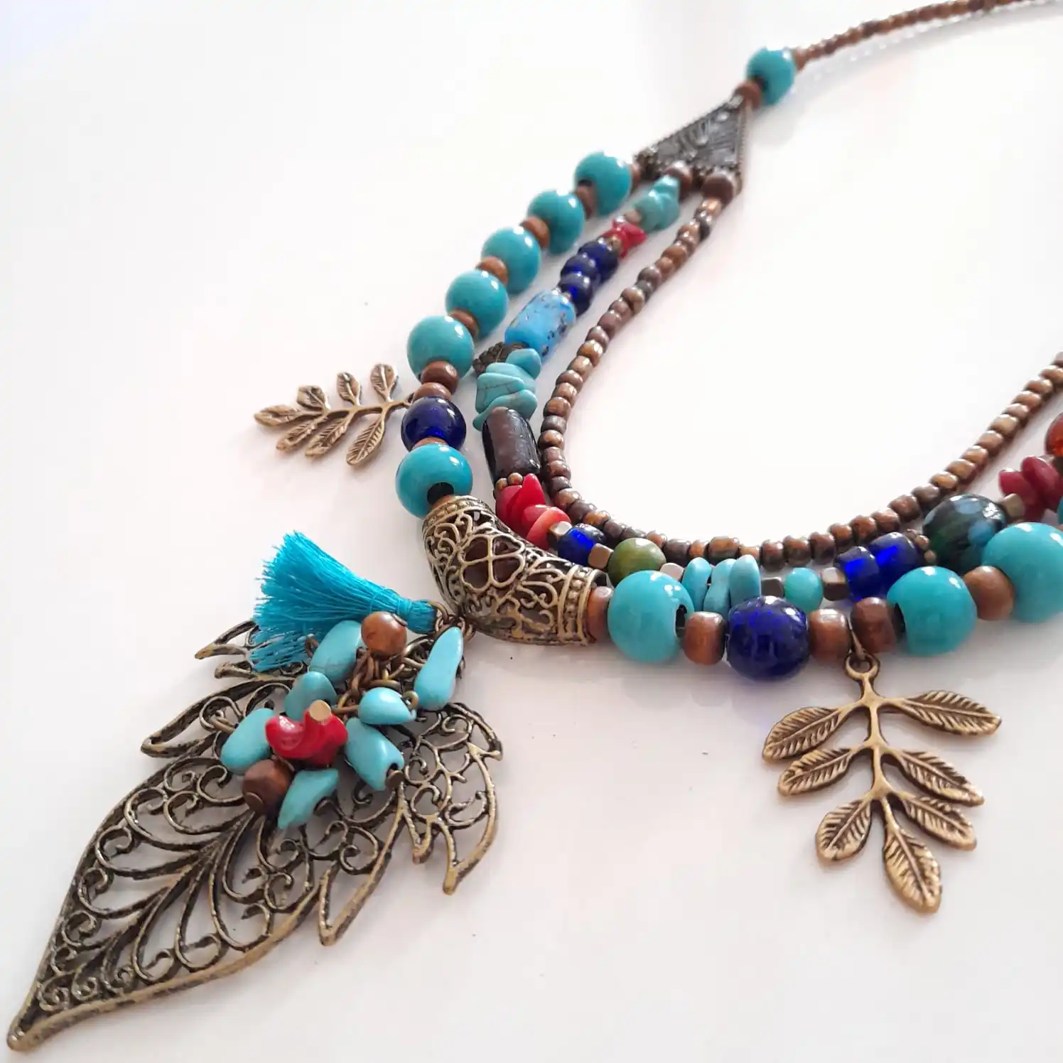 

Goodtime Leaf Necklace Basement Beads Ladies Handmade Jewelry