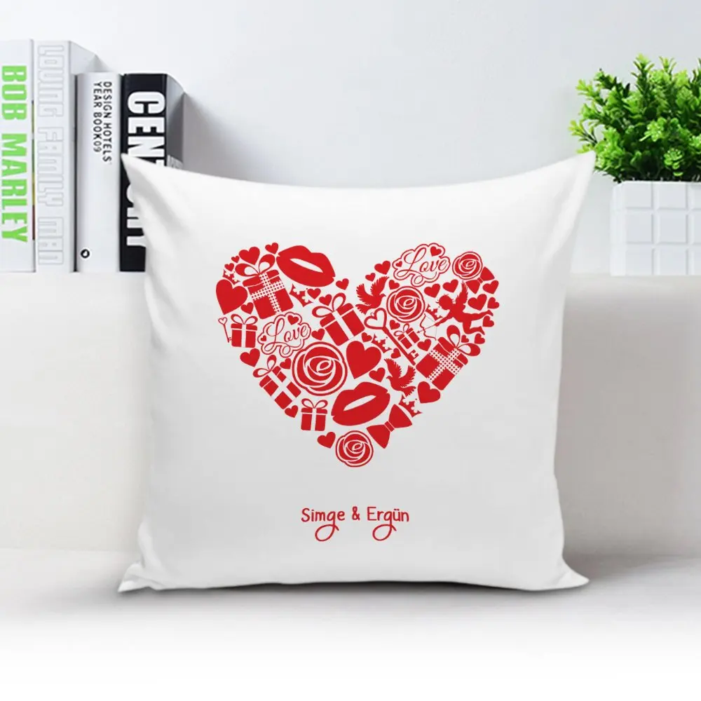 

Personalized White Pillow Case (Valentine's Day Temalı-53)