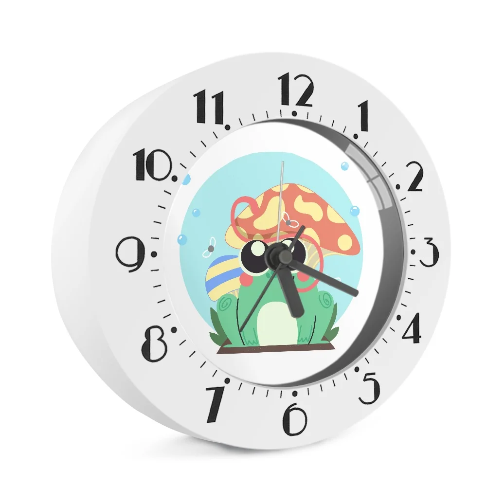 Cute Mushrooms And Frogs Cartoon Small Alarm Clock Children's Room Multifunctional Small Alarm Clock