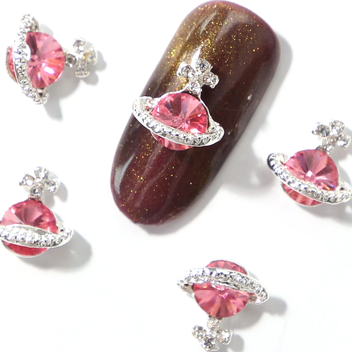 

10pcs/lot 10*10mm Planet Metal Nail Art Rhinestones (4 Color) Crystal Diamond Wheel Alloy Jewelry Gems Manicure Decorations K-S9