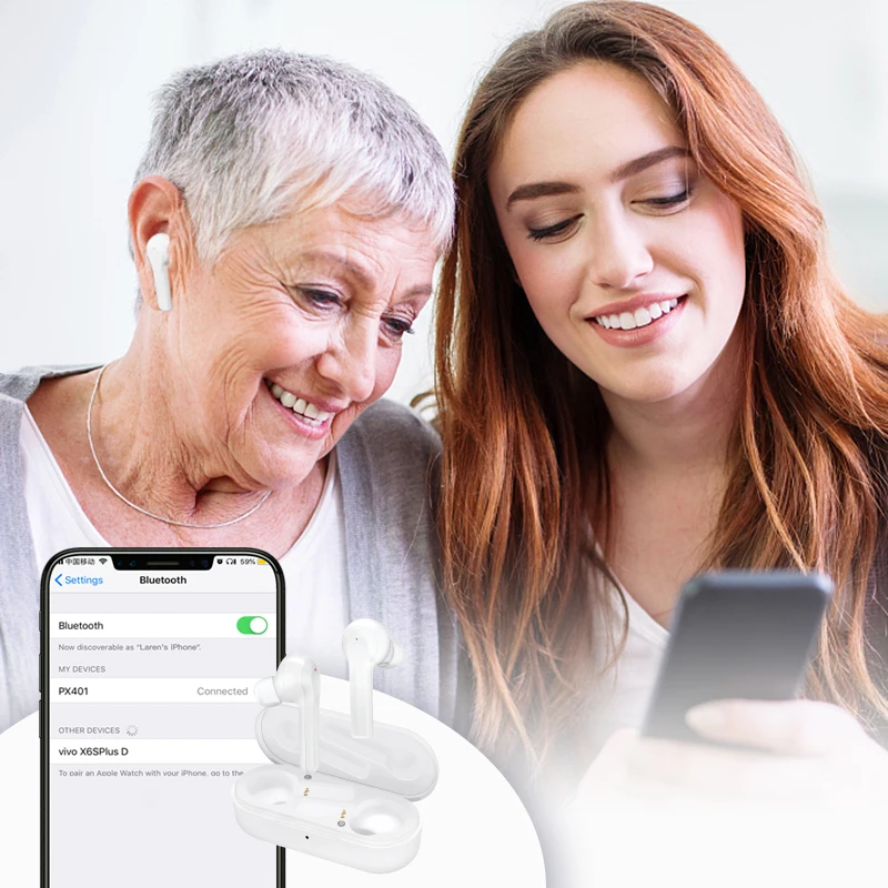 

Bluetooth Hearing aids Rechargeable Hearing Amplifier Touch Control Personal digital hearing aid for iPhone Android dropshipping