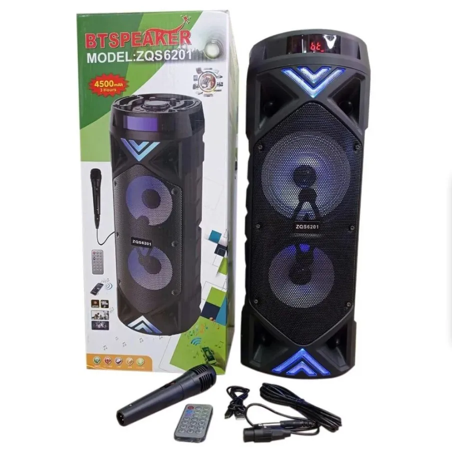 BT Speaker ZQS 6201 беспроводная колонка с микрофоном и пультом управления портативная
