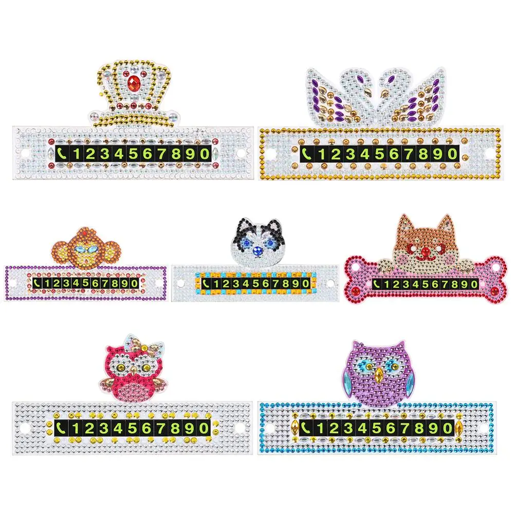 DIY Сова особой формы Алмазная картина светящаяся парковка номер телефона