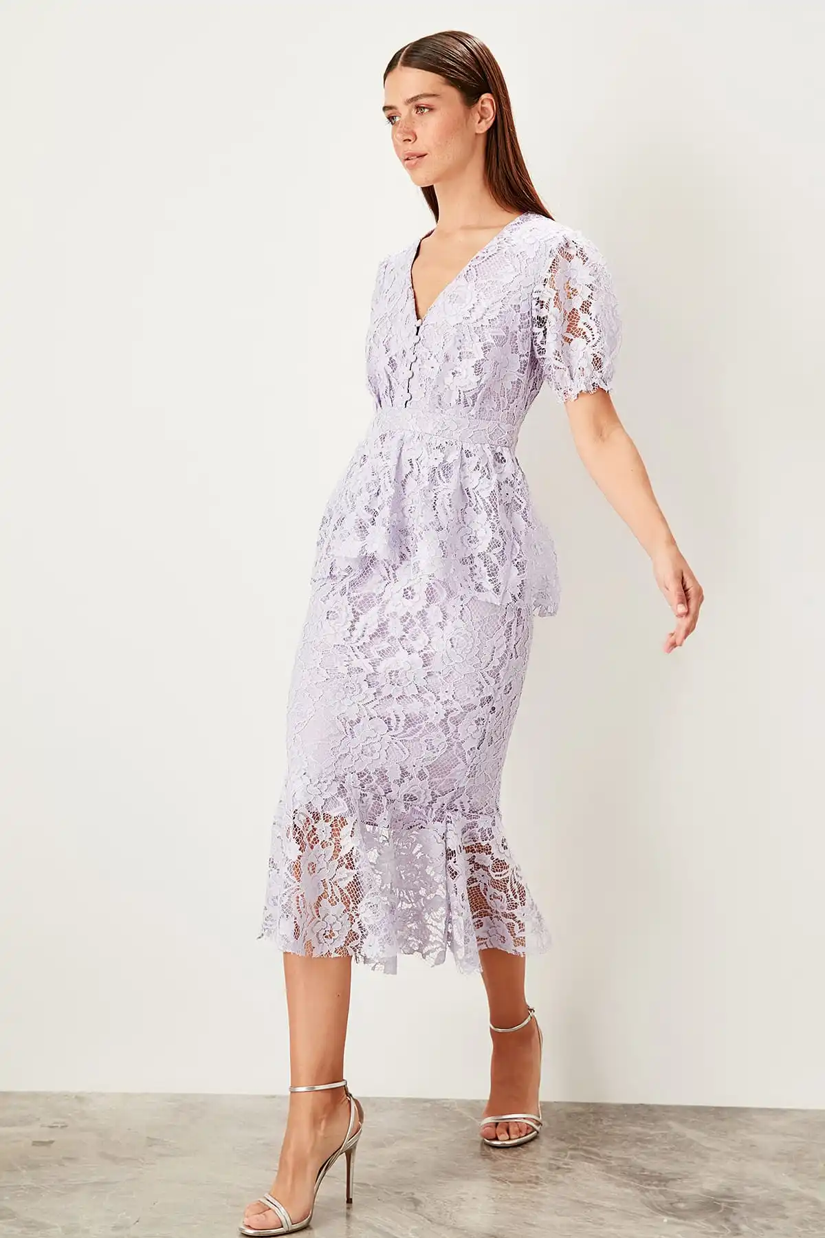 Trendyol платье с баской TPRSS19UT0105|Женские платья| |
