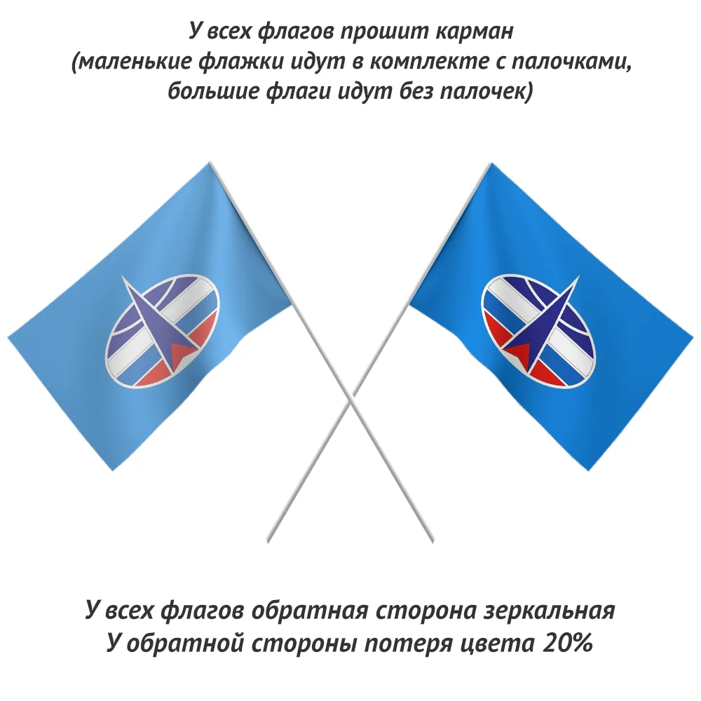 Флаг воздушно-космических сил Космические войска ВКС 15х22 65х100 90х135 см для