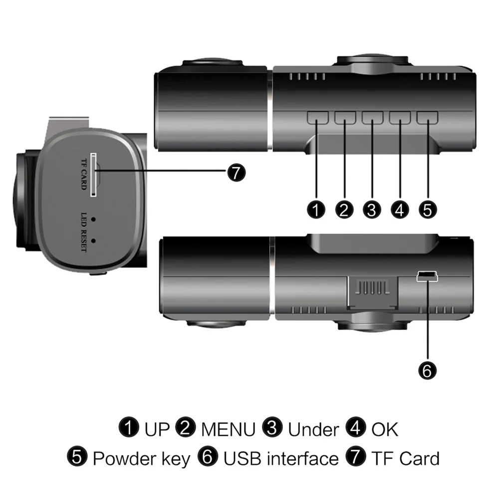 

Portable Car Camera Front and Rear Loop Recording 1920x1080P 1.5Inch Universal Driving Recorder Dash Cam Durable