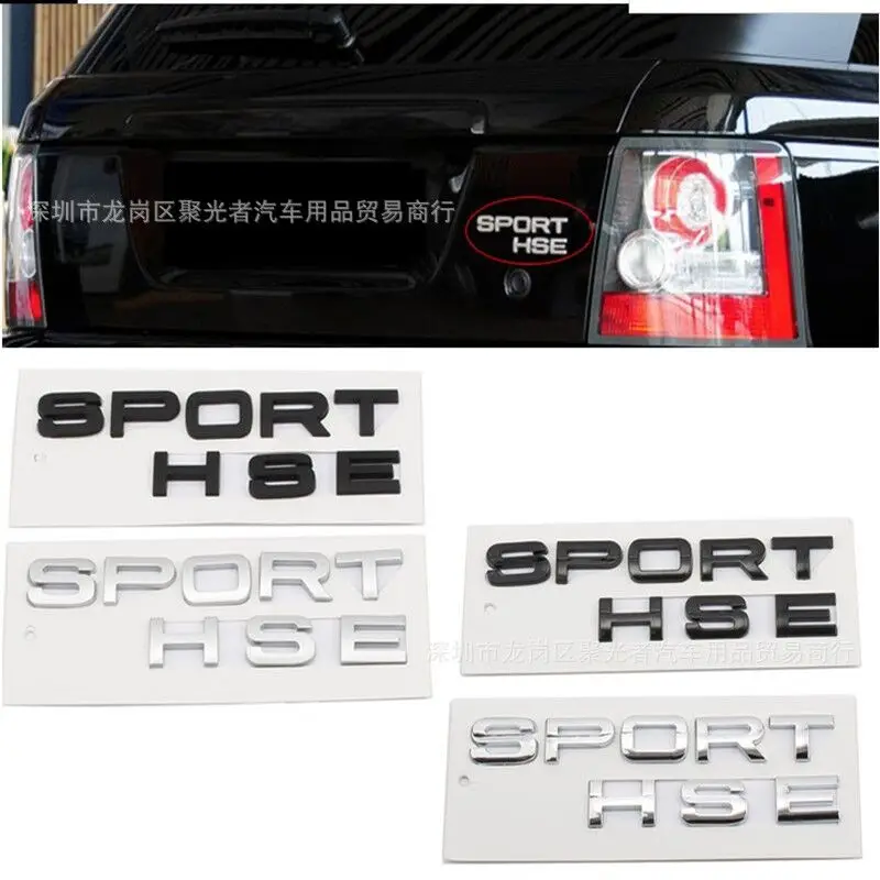

1X 3D ABS SPORT H-SE Large Letter Boot Badges Emblem Car Sticker for R-ange r-over car stickers Rear Trunk Body sticke