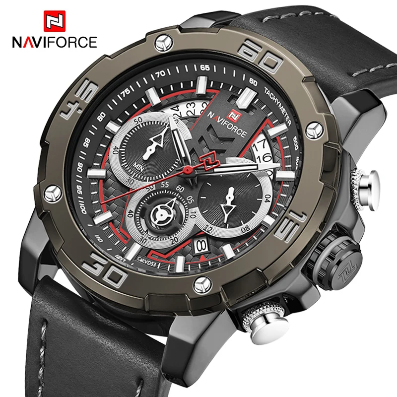 

Часы NAVIFORCE мужские, армейские, спортивные, кварцевые, водонепроницаемые, с хронографом, 2020