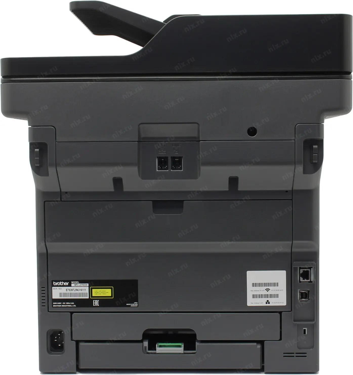 МФУ Brother MFC-L5750DW ч/б А4 40ppm с дуплексом автоподатчиком WiFi и Ethernet серый |