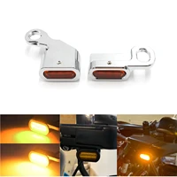 motorcycle led mini running light flashing turn signal light blinker indicator for harley touring street glide softail