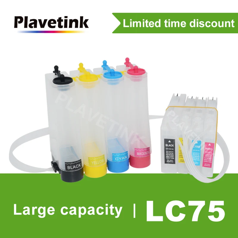 Чернильная система Plavetink LC 75 CISS для принтера Brother MFC J6910CDW J6710CDW J5910CDW J825N J955DN с чипом