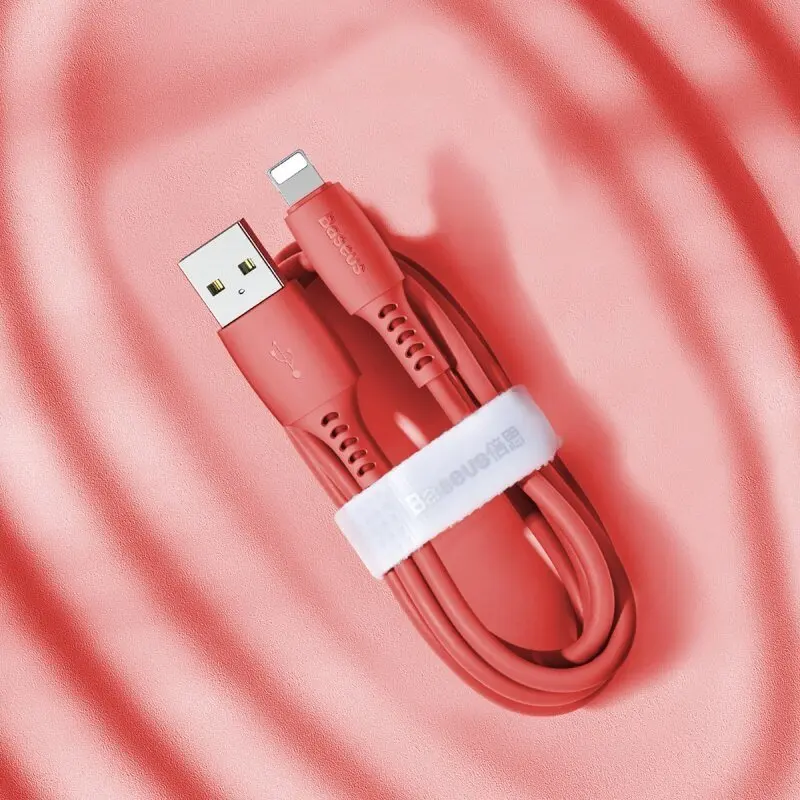 Кабель Baseus Colourful Cable USB - Lightning 2.4A 1.2м Красный | Компьютеры и офис